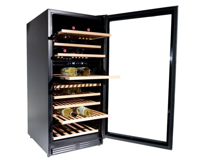 Vinata Wijnklimaatkast Premium, RVS glazen deur, 110 Flessen