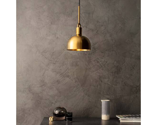 Forked Pendant/Brass/Medium Brass Shade