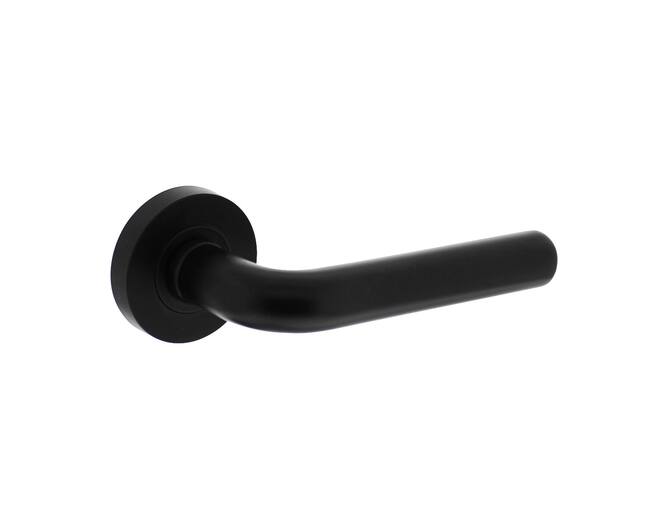 Deurkruk Agatha op rozet ø53x8mm zwart