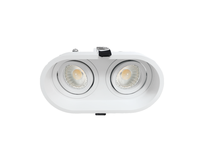 Palma Duo kantelbare inbouwspot rond wit + Triac driver