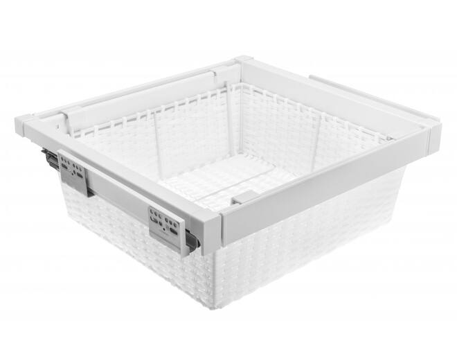 Garderobemand rotan 600 mm SOFT-CLOSE, Wit