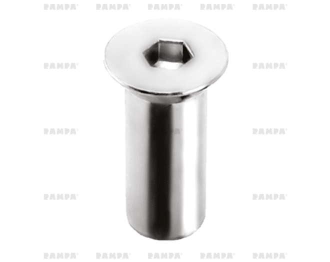 Busmoer platkop, M6, zwart verzinkt, lengte totaal 20mm