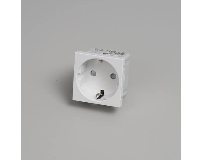 Schuko Socket Module/Type F/45Mm/White