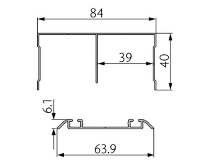Cruiser 3 W set dubbele profielen aluminium zilver 3400mm