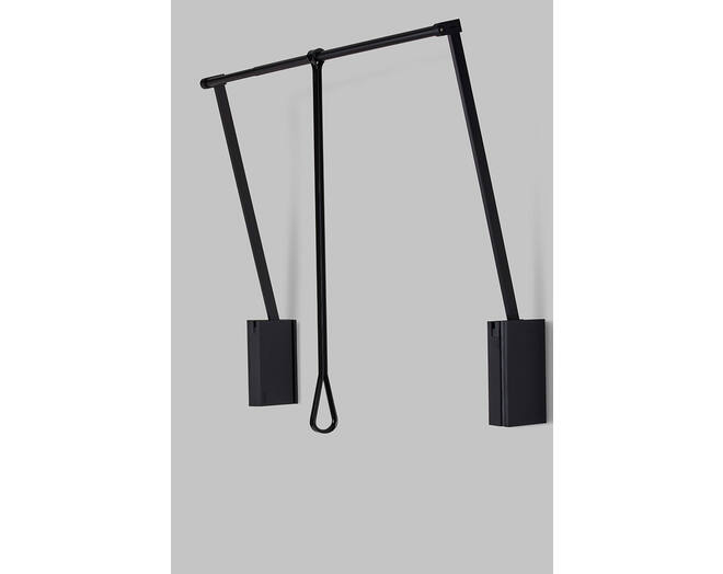 Garderobelift met dubbele soft close 560-950mm zwart