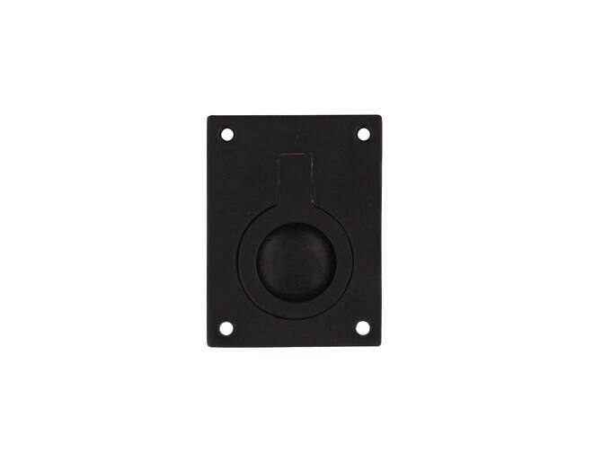 Luikring rechthoekig 50 x 39 mm mat zwart