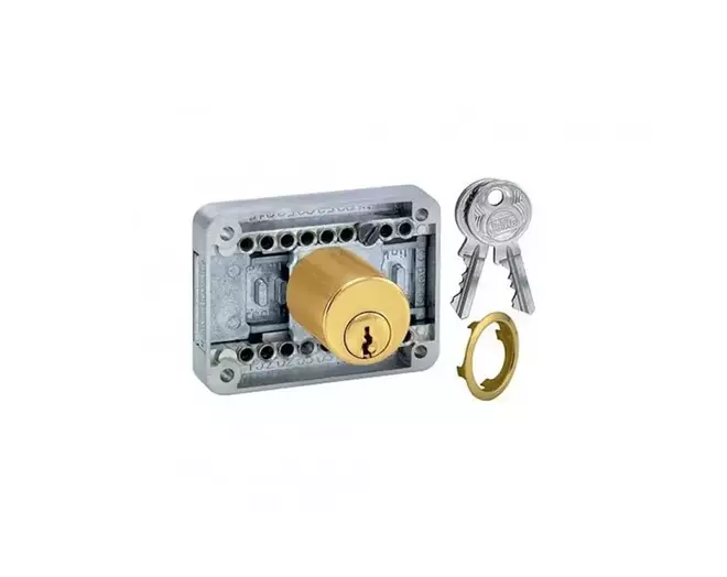 Oplegslot cilinder mat messing geborsteld verschillend