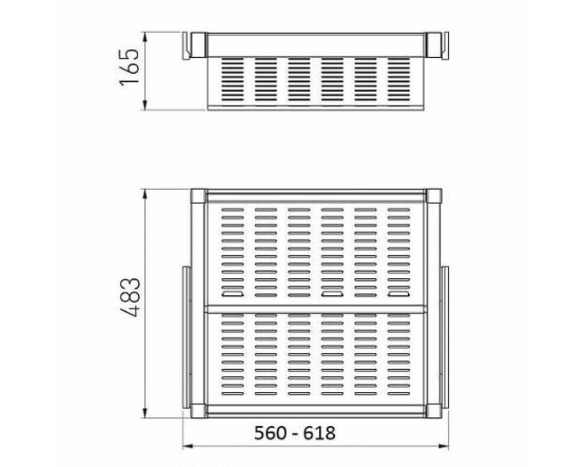 Schoenenrek, uittrekbaar metal 600 mm SOFT-CLOSE, Wit