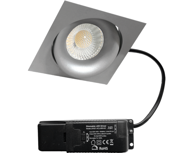 Cádiz kantelbare inbouw vierkant grijs + Triac driver