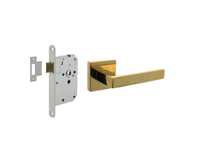 Deurbeslag set loopslot wit met deurkruk Hera