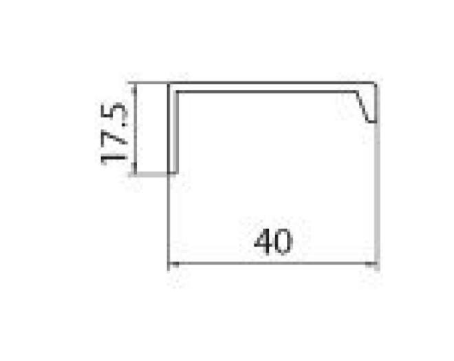 Greep 40x192mm mat wit