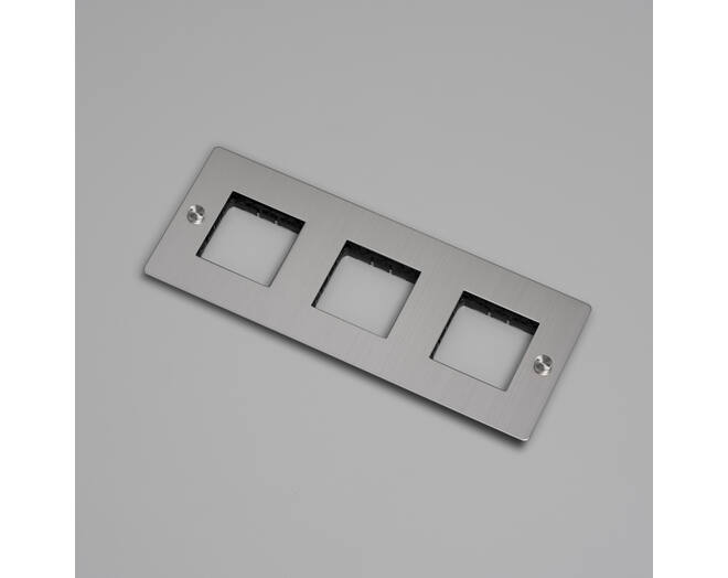 3G Wall Plate/Modules Only/Steel