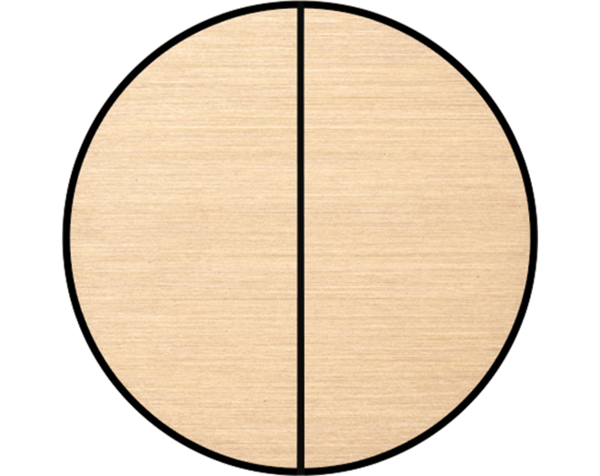 Rond 2.0 Push button 4X- t.less - brushed brass