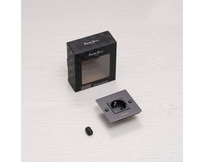 EU 1G Socket/Schuko Type F/w/ B+P Logo/Black