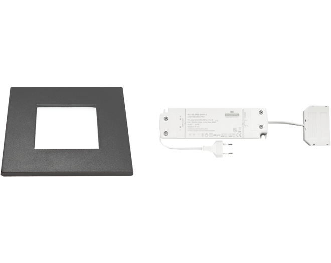 3x Quadrum mat zwart 12V + RL-dimbare driver 30W