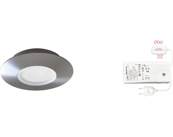 4x Napoli rond RVS DTW 3000K-2200K met 4x verl+Led driver