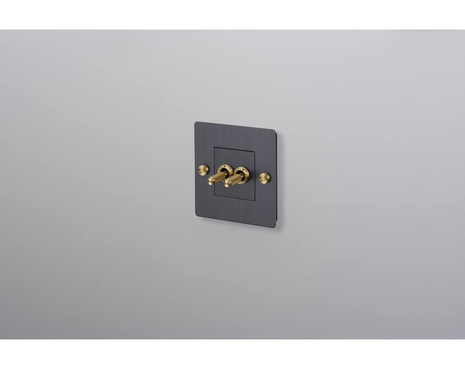 EU 1G Double Toggle Switch/w/out B+P Logo/Smoked Bronze