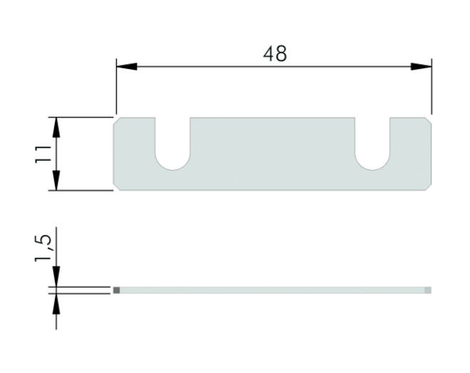 Afstandsplaatje 1,5mm voor boormal K Push Tech