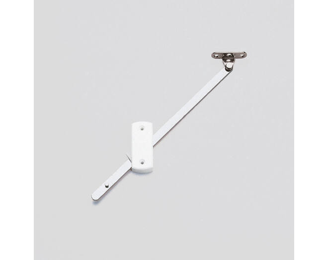 Bovenklepschaar met klikstop, wit/nikkel, rechts