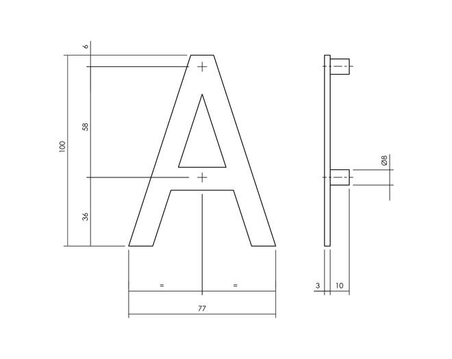 Huisletter A 100mm zwart