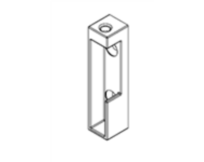Roedehouder LINKS roede 30x10mm, in de dag, H=67mm zwart