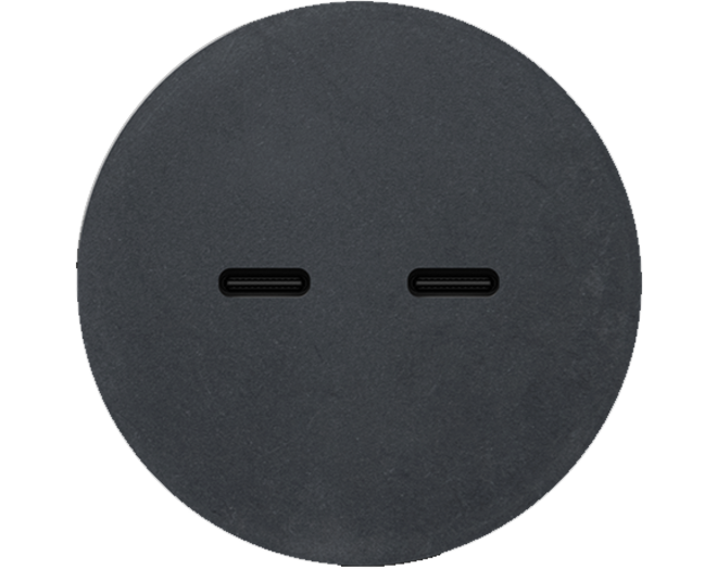 Rond 2.0 USB-C 2X (30W) - s. trim - black ano