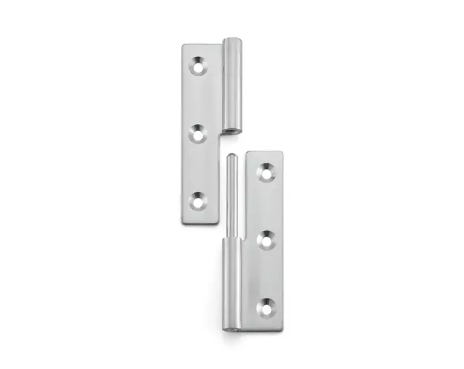Paumelle RVS hoogte 64mm links, breedte 36mm (uitgeslagen)