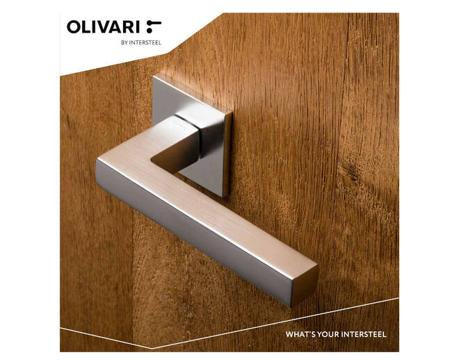 Olivari deurkruk ABC op rozet rvs mat titaan PVD