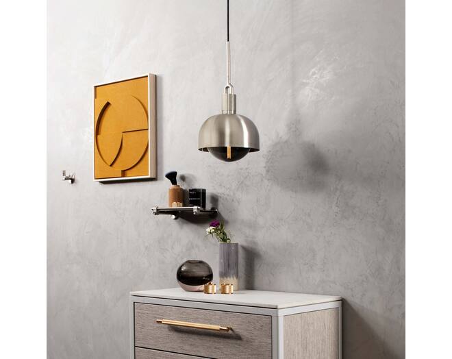 Forked Pendant/Steel/Medium Steel Shade/Medium Smoked