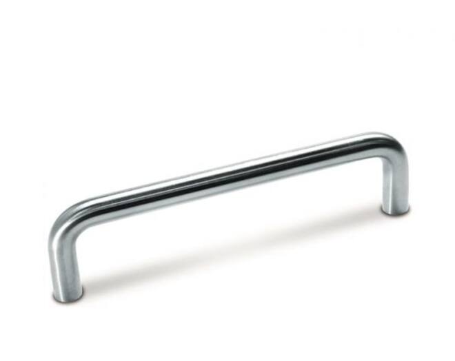 Greep 10x64mm recht RVS geborsteld, totale lengte 74mm