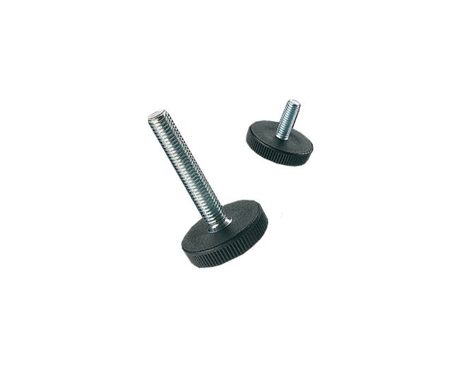 Stelvoet M6x25mm, geribbelde voet