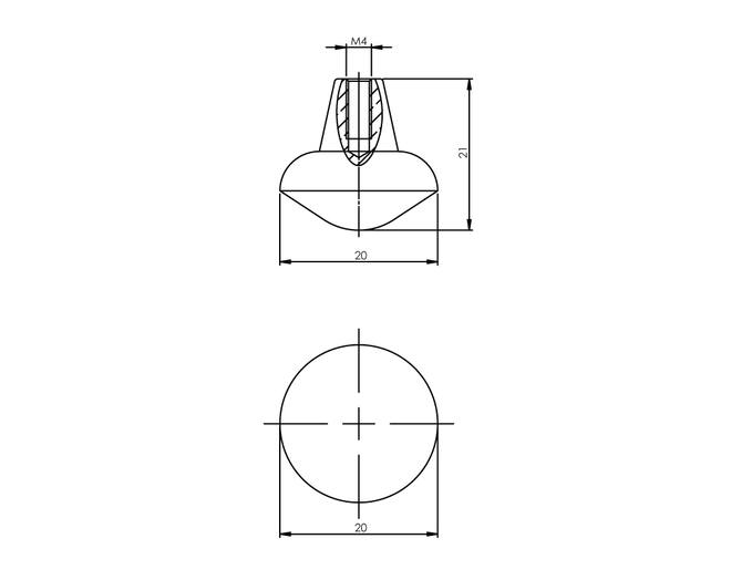 Meubelknop ø 20mm mat zwart