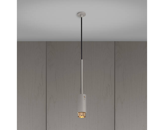 Exhaust Pendant/Cross/Stone/Brass