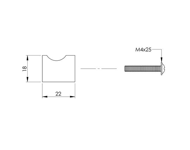 Meubelknop vingergrip Ã¸18 mm zwart