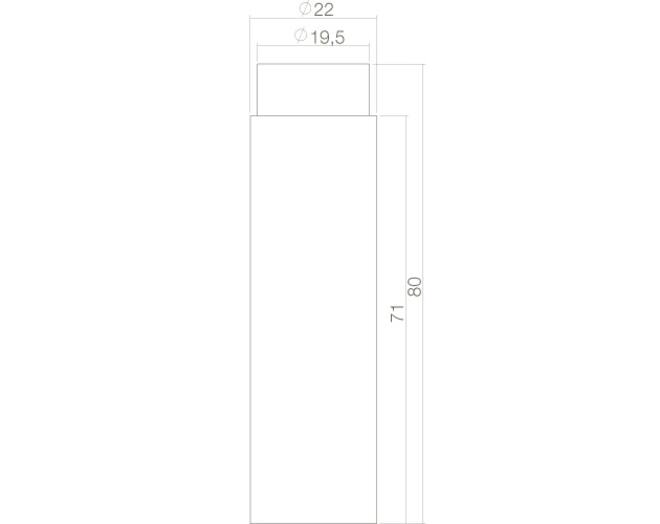 Deurstop wandmontage ø22x80mm zwart