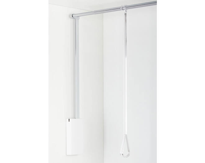 Garderobelift met dubbele soft close 560-950mm wit/chroom