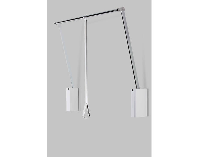 Garderobelift met dubbele soft close 560-950mm wit/chroom