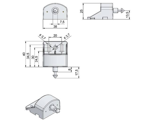 RFID slot CAPTURA, sluitdeel v/deur en lade, VE=1 st