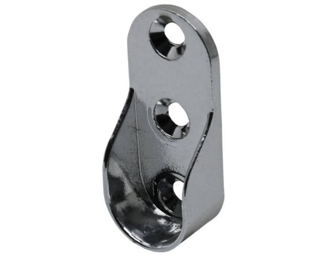 Roedehouder chroom, voor roede 30x15mm (model 7837)