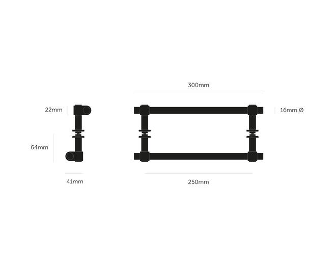 Pull Bar/Double-Sided/Medium 300Mm/11.8 Inches/Cast