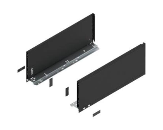 Legrabox ladezijde C 450mm, carbon zwart, hoogte 177mm