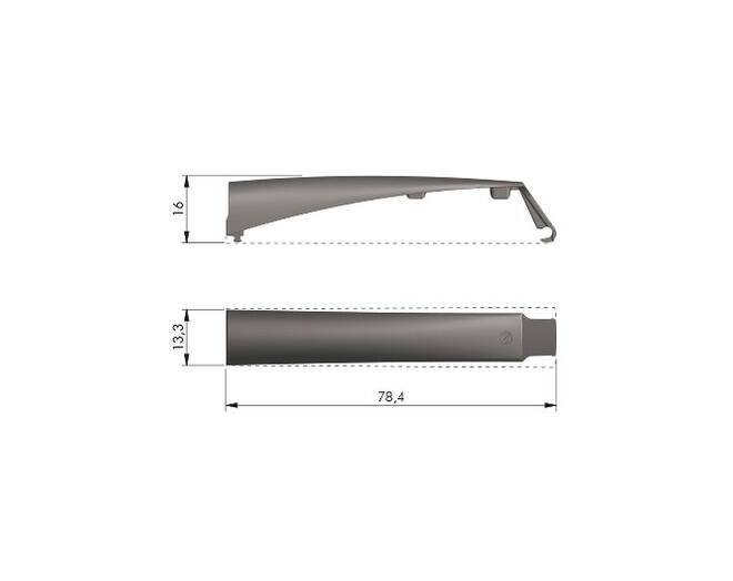 K push Tech adapter, antraciet, L= 78.4mm, VE=500