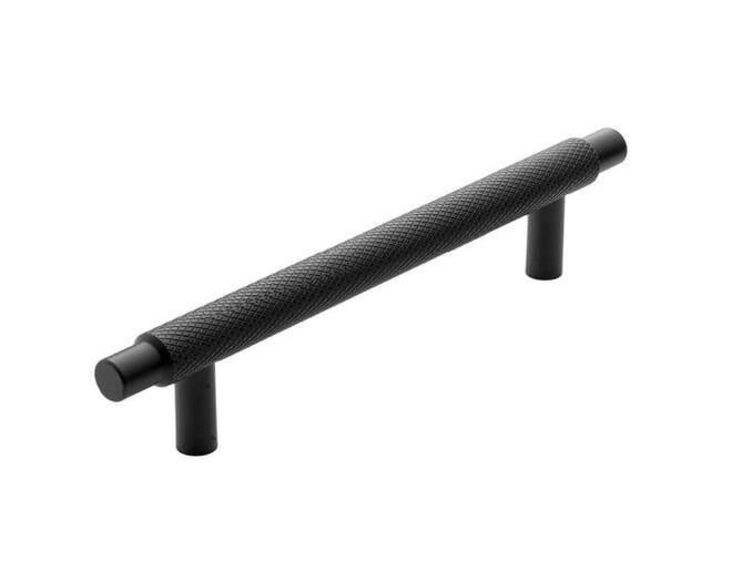 Greep Ribb Manor mat zwart, 14x128x182mm, hoogte 39mm