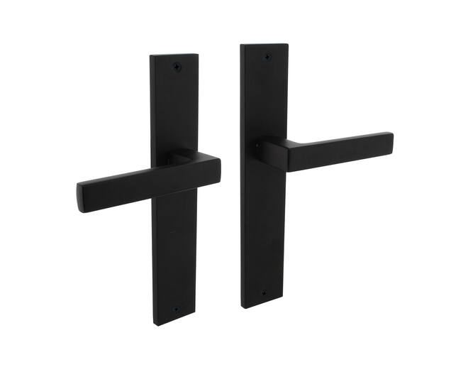 Deurkruk Hera op schild 245x45 mm blind mat zwart