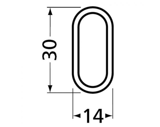 Roede 30x14mm aluminium mat zwart lengte 2000mm