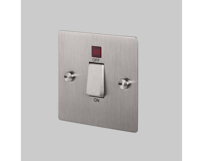 45A Dp Cooker Switch w/ Neon - Steel - Black Interior