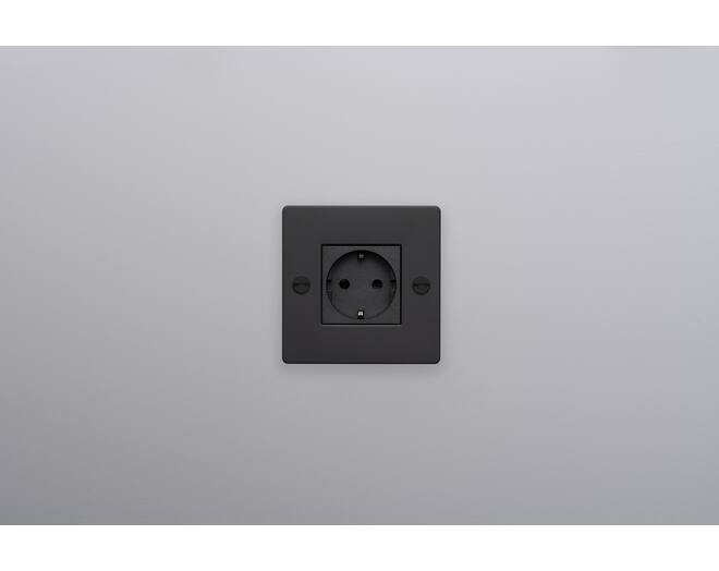 EU 1G Socket/Schuko Type F/w/out B+P Logo/Black