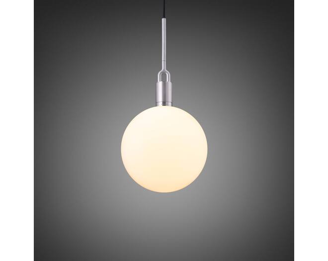 Forked Pendant/Steel/Large Opal Globe
