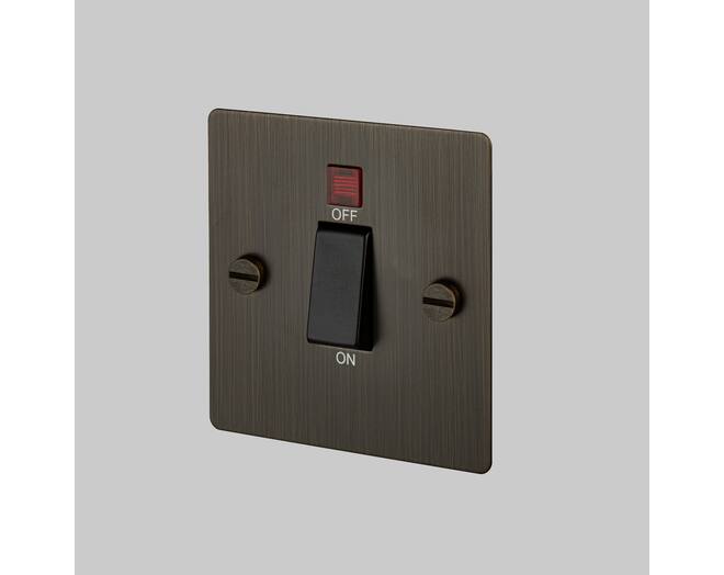 45A Dp Cooker Switch w/ Neon - Smoke - Black Interior