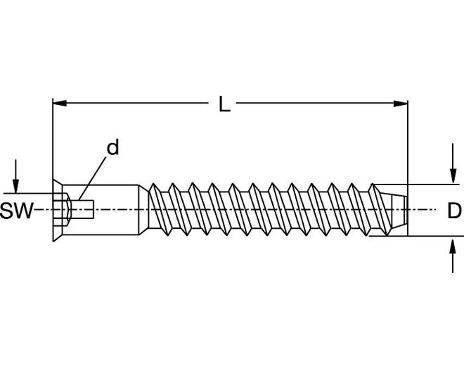 Confirmatschroef 7.0x50mm SW 4 zwart verzinkt geboord